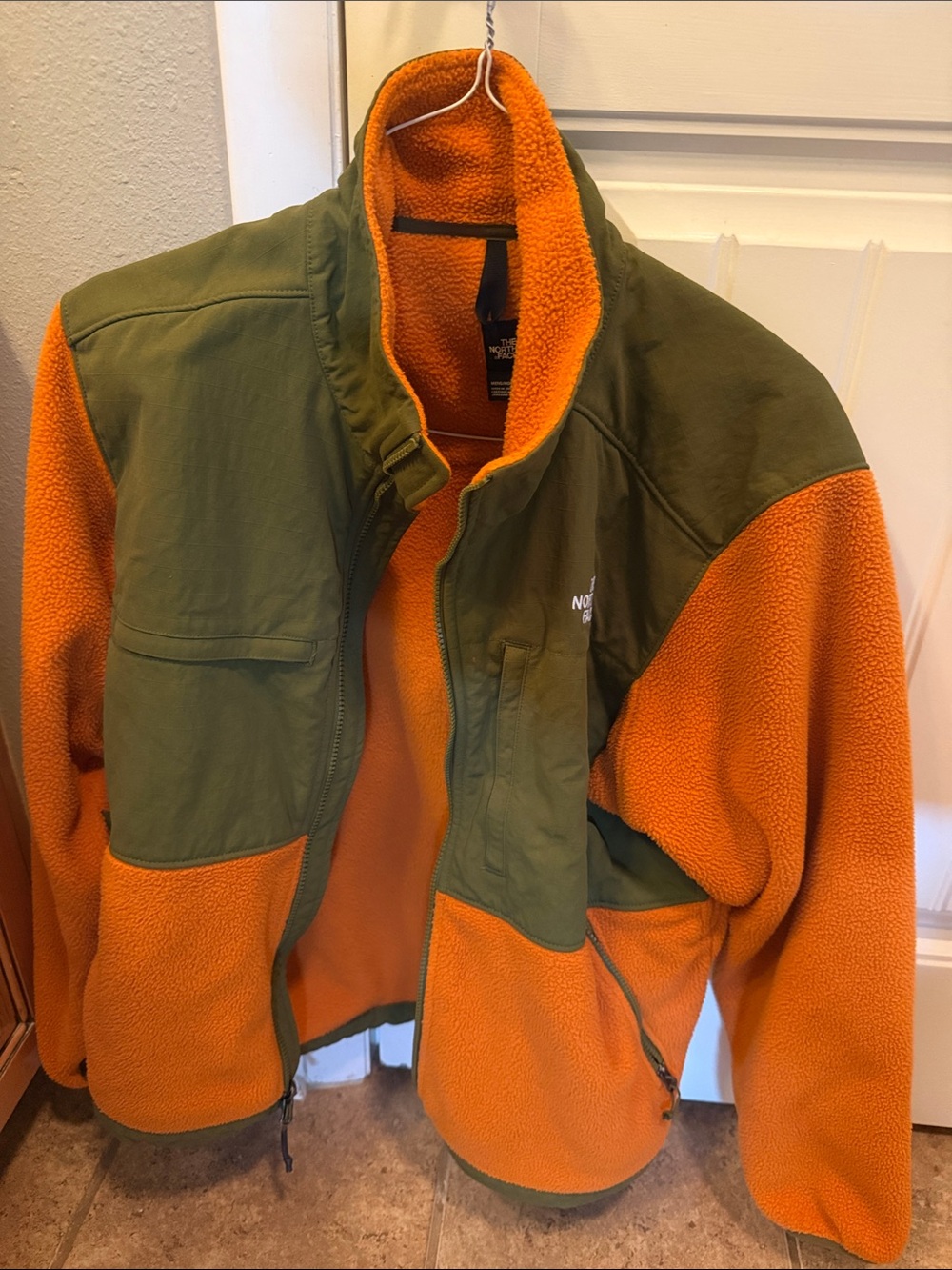 The North Face Orange & Olive Green Fleece Jacket